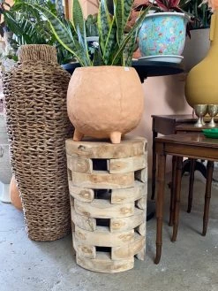 Feng Sway ALL HOME DECOR + ODDITIES Stacked Wood Jenga Pedestal
