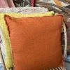 Feng Sway Exclusive Rust Linen Fringe Pillow ALL HOME DECOR + ODDITIES