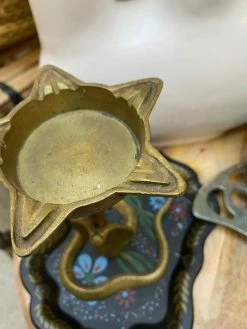 Vintage ALL RITUAL Antique Cobra Brass Candle Holder