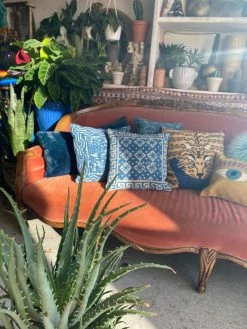 FENG SWAY Indigo Thick Weave Square Pillow