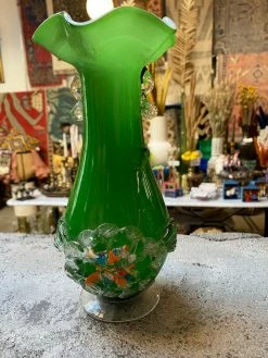 Antique Kelly Green Gardens Italian Murano Vase ALL RITUAL 9 Antique Kelly Green Gardens Italian Murano Vase ALL RITUAL