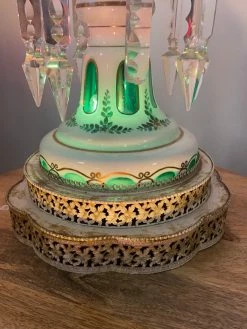 FENG SWAY Ceramic Rose Lamp With Crystal Drops 8 FENG SWAY Ceramic Rose Lamp With Crystal Drops