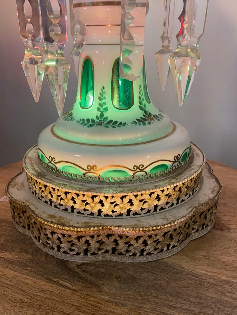 FENG SWAY Ceramic Rose Lamp With Crystal Drops 5 FENG SWAY Ceramic Rose Lamp With Crystal Drops