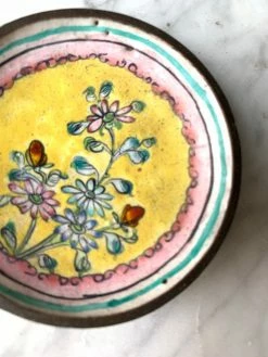 Vintage ALL ALTAR DECOR Mini Floral Cloisonné Enamel Dish