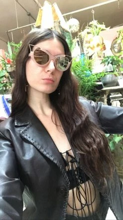 Feng Sway SUNGLASSES Mirrored Futuristic Cat Eye Sunnies