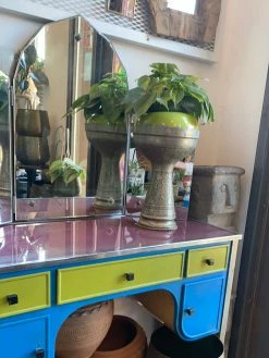 Vintage ALL HOME DECOR + ODDITIES MCM Metal Enamel Vanity