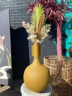 FENG SWAY BUD VASES MCM Fluted Mustard Vase