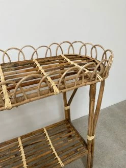 Vintage ALL HOME DECOR + ODDITIES 70s Bamboo Plant Stand W/ Shelf