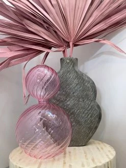 Feng Sway Hot Pink Blown Glass Vessel