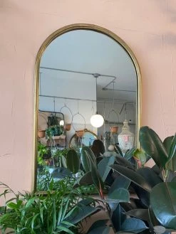 Feng Sway Exclusive ALL HOME DECOR + ODDITIES Gold Wonder Arched Welded Metal Frame Mirror