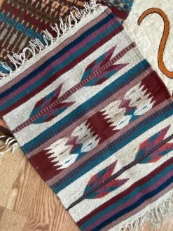 Vintage Mexican Wool Table Rug
