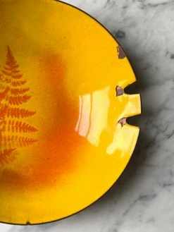 Vintage MCM Sunset Fern Enamel Dish ALL ALTAR DECOR