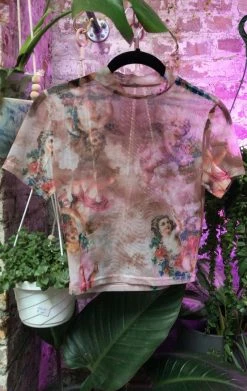 Feng Sway TOPS Stupid Cupid Short Sleeve Mesh Top- PINK