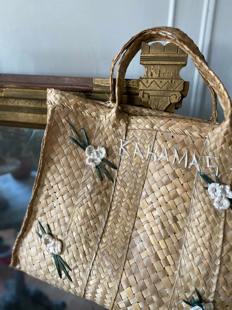 Vintage 60s World Traveler Woven Bahamas Market Bag 6 Vintage 60s World Traveler Woven Bahamas Market Bag