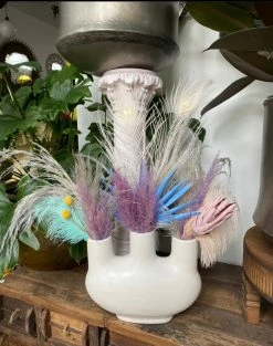 FENG SWAY BUD VASES MCM White 3-Hole Flower Vase