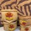 Feng Sway 70s Style Floral Woven Baskets ALL HOME DECOR + ODDITIES