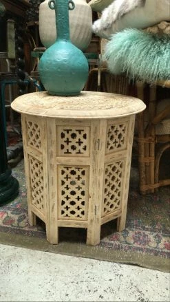 Vintage Hand Carved Collapsible Table