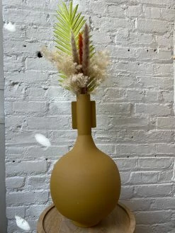 FENG SWAY BUD VASES MCM Fluted Mustard Vase