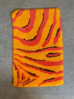Vintage Punch Hook Tiger Rug