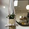 Feng Sway White PVC With Brass Hardware Hanging Plant Harness By PURITAN CANDY ALL POTTERY