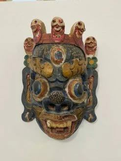 Vintage ALL HOME DECOR + ODDITIES Tibetan Dharmapala Antique Mask