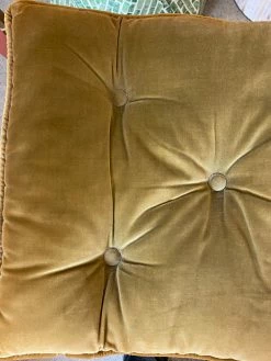 FENG SWAY Brass Bench With Chartruse Cushion ALL HOME DECOR + ODDITIES