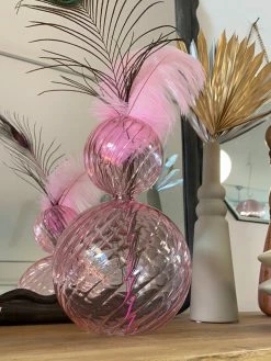 Feng Sway Hot Pink Blown Glass Vessel