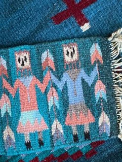 ALL HOME DECOR + ODDITIES Vintage Woven Wool Figural Table Rugs