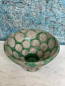 Feng Sway Spotted Green Ceramic Centerpiece Bowls 5 Feng Sway Spotted Green Ceramic Centerpiece Bowls