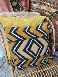 Feng Sway Exclusive Zig Zag Punch Hook Throw Pillow ALL HOME DECOR + ODDITIES