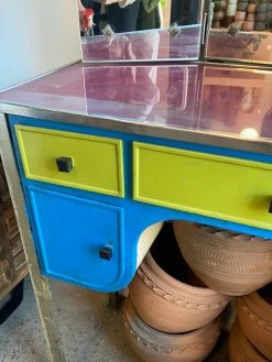 Vintage ALL HOME DECOR + ODDITIES MCM Metal Enamel Vanity