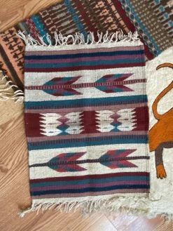 Vintage Mexican Wool Table Rug