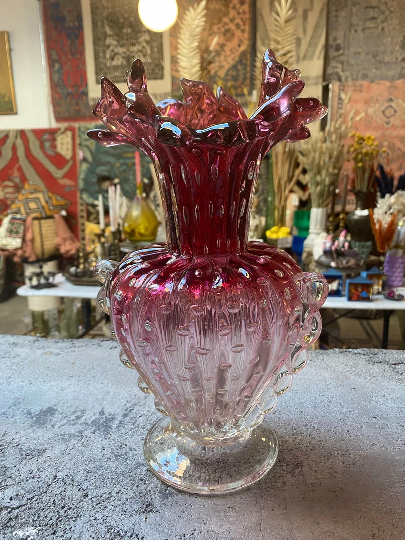 Antique Exploding Strawberry MCM Vase ALL RITUAL 3 Antique Exploding Strawberry MCM Vase ALL RITUAL