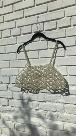 Feng Sway Lattice Scalloped Pearl Crop Top TOPS 12 Feng Sway Lattice Scalloped Pearl Crop Top TOPS