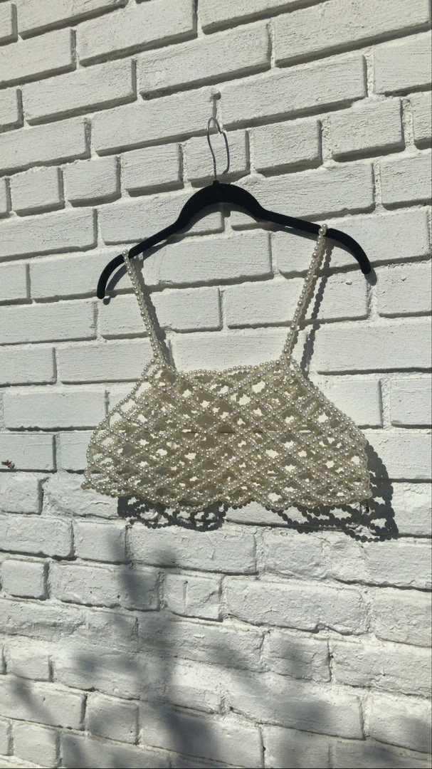 Feng Sway Lattice Scalloped Pearl Crop Top TOPS 7 Feng Sway Lattice Scalloped Pearl Crop Top TOPS