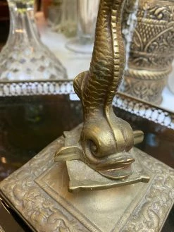 Vintage ALL RITUAL Brass Koi Candle Holder