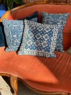 FENG SWAY Indigo Thick Weave Square Pillow