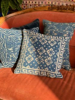 FENG SWAY Indigo Thick Weave Square Pillow