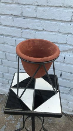 Feng Sway Exclusive Terra-Cotta Planter With Iron Stand ALL POTTERY