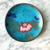 Vintage Turquoise Floral Cloisonné Enamel Dish ALL ALTAR DECOR