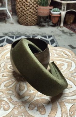 FENG SWAY HAIR ACCESSORIES Green Velvet Renaissance Style Headband