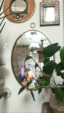 Feng Sway Exclusive Gold Oval Hanging Mirror