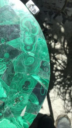 ALL HOME DECOR + ODDITIES Vintage Malachite Top End Table