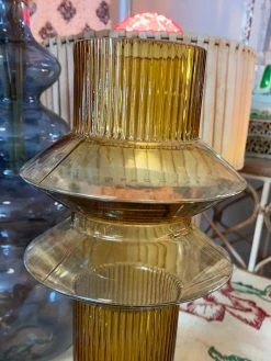 Feng Sway Jagged Amber Glass Flower Vase