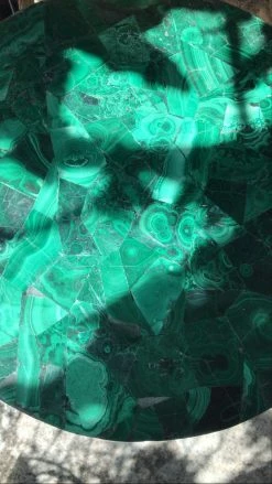 ALL HOME DECOR + ODDITIES Vintage Malachite Top End Table