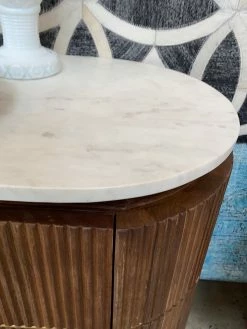 Feng Sway MCM Wood Console W/ Marble Top ALL HOME DECOR + ODDITIES