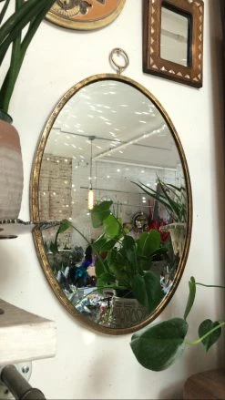 Feng Sway Exclusive Gold Oval Hanging Mirror