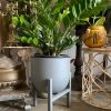 FENG SWAY 4-5" POTS Grey Minimal Metal Planter With Stand