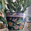 Vintage Blacklight Rose + Bird Landscape Planter ALL HOME DECOR + ODDITIES
