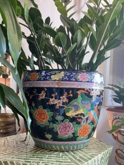 Vintage Blacklight Rose + Bird Landscape Planter ALL HOME DECOR + ODDITIES